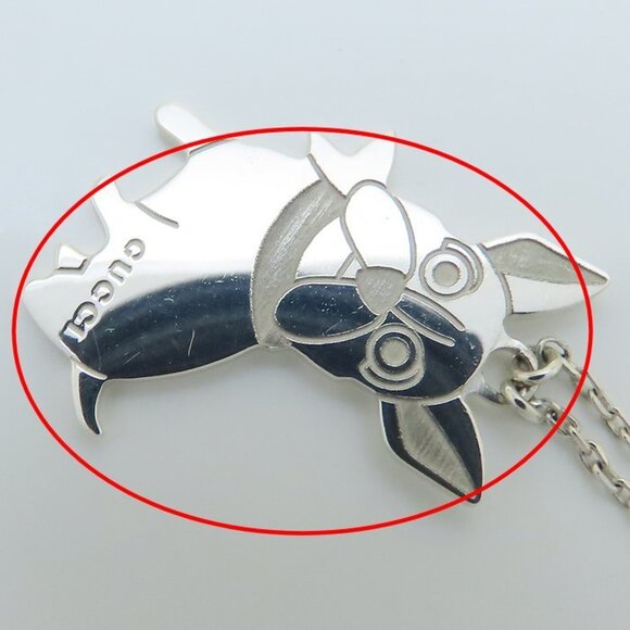 GUCCI French Bulldog Necklace in 925 Sterling Silver for Women, 294636 - Picture 7 of 8